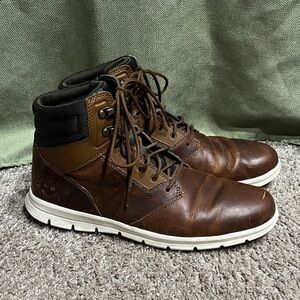 Timberland Men's Dark Brown Leather Boots Defender Repellant Hiking